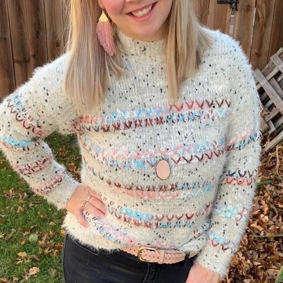 Maurices Multi Yarn Mock Neck Pullover Sweater - Picture 1 of 6